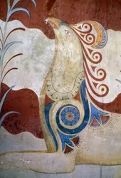 Griffin, fresco in Throne room, Palace of Knossos, Crete, Greece, Minoan civilization