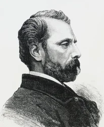 Portrait of Agostino Bertani (1812-1886) in 1860, Italian physician and patriot, engraving