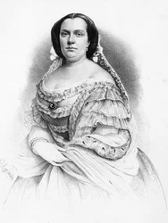 Portrait of Isabella II of Bourbon (1830-1904), Queen of Spain, engraving