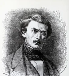 Portrait of Paul-Emile Botta (1802-1870), Italian-born French archaeologist, engraving France