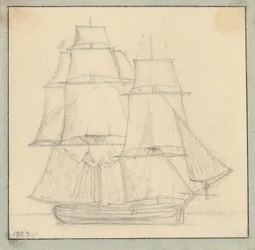 A Brig with a Topsail