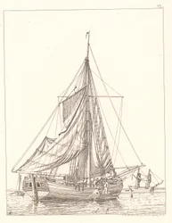A Danish Yacht Drying Sails in Calm Weather
