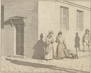 Linear Perspective as Applied in Painting - Plate VII, 1 - A Street Corner Encounter