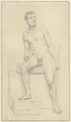 Sitting Nude Male Model