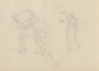 Study of Two Men, Laden with Burdens on the Way Up a Mountain