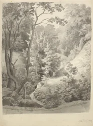 View of the Park of Liselund Manor on the Island of Møn