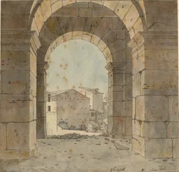 View towards the North through one of the Arches of the Second Storey of the Colosseum in Rome