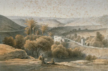 Environs of Nazareth, Etching by Schacher