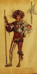 An Armoured Courtier, costume design for As You Like It