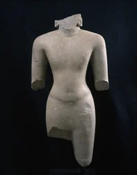 Torso of a Deity (probably Vishnu), c. 7th century