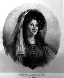 Portrait of the poet Diodata Saluzzo-Roero (1775-1840). Lithograph by Camilla Guiscardi