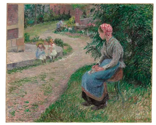 A Servant Seated in the Garden at Eragny