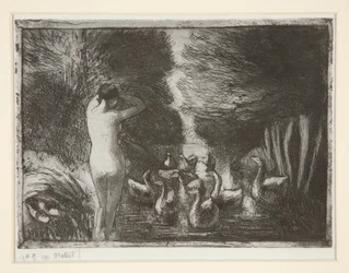 Bather with Geese