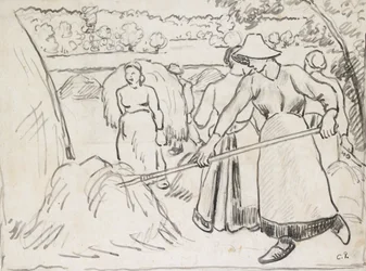 Compositional Study of Harvesters in a Landscape, c. 1893