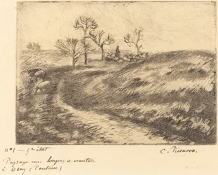 Landscape with Shepherd and Sheep at Osny Pontoise