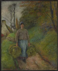 Peasant Woman Carrying Two Bundles of Hay