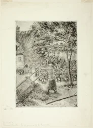 Woman Emptying a Wheelbarrow