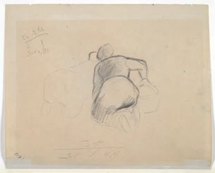 Woman Kneeling (recto); Two Farm Women Kneeling (verso)
