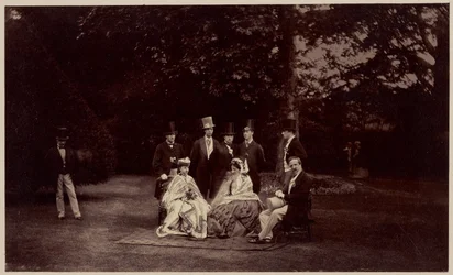 Group of Their Royal Highnesses: Princess Clementine de Saxe Cobourg Gotha, Her Sons and Daughter, the Duke d