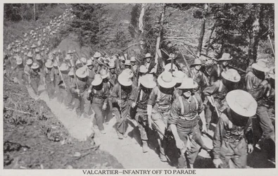 Val Cartier-Infantry Off to Parade 1915