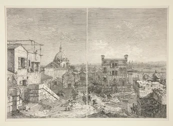 The House with the Inscription: MDCCXLI. A. C. [and] The House with the Peristyle and Six Columns, from the Series Vedute (Views)