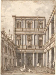 A Venetian Courtyard, in the Procuratie Nuove