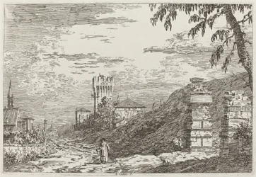 Landscape with Tower and Two Ruined Pillars [left]