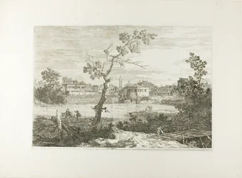 View of a Town on a River Bank, from Vedute