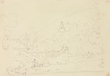 Sketch of Cottages in the Trees