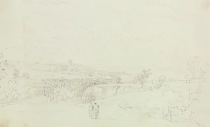 Sketched Landscape with Castle in the Distance