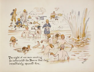 The sight of our men washing so infuriated the Boers that they immediately opened fire (from The Leaguer of Ladysmith, 1900)