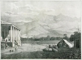The Seremoogy, or Streemoogy, Pass, Neelgherry Mountains, plate 1 from View of the Neilgherries, or Blue Mountains of Coimbetoor, Southern India by Captain McCurdy, published 1830