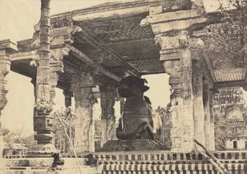 Great Pagoda, Great Bull, Front View, Tanjore, India Rajarajesvara Temple, 1857