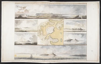 Views of the Capital of New England and Castle of William and Mary in the Harbour of Boston