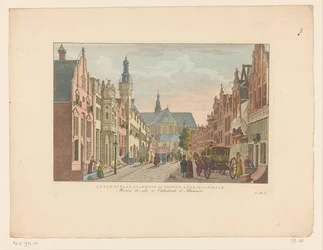 View of Langestraat, the Town Hall, and the Great Church in Alkmaar