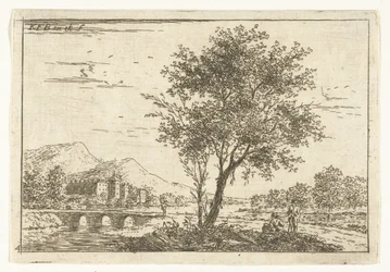 Hilly Landscape with Castle by a River, Landscapes (series title)