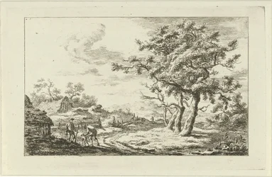 Hunters with a Dog on a Path (Landscapes a-f)