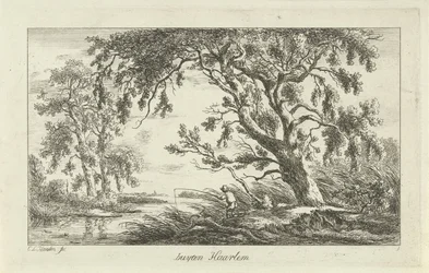 Fisherman in a River Landscape, Buyten Haarlem (Landscapes a-f)