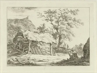 Seated Figure by a Barn