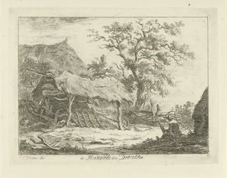 Seated Figure by a Barn (series: Landscapes 1-6)