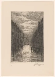Canal in Dordrecht at Evening