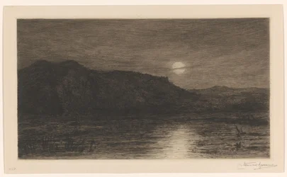 Landscape in Moonlight near Villa Caprera