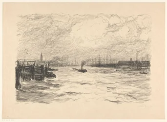 Tugboat in the Harbor of Hamburg
