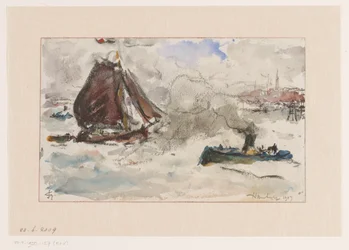 Rough Water Before the Port of Hamburg