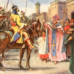 Pope Leo I and the Hun King Attila at the Gates of Rome