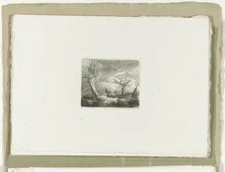 Man with Fishing Net in a Storm