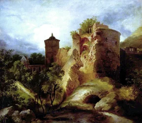 The blown tower of Heidelberg Castle