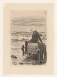 Lady Sitting on a Pier by the Water