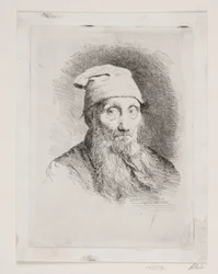 An Old Man with Cap. Bust Portrait