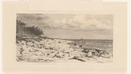 Beach with Pebbles by the Sea